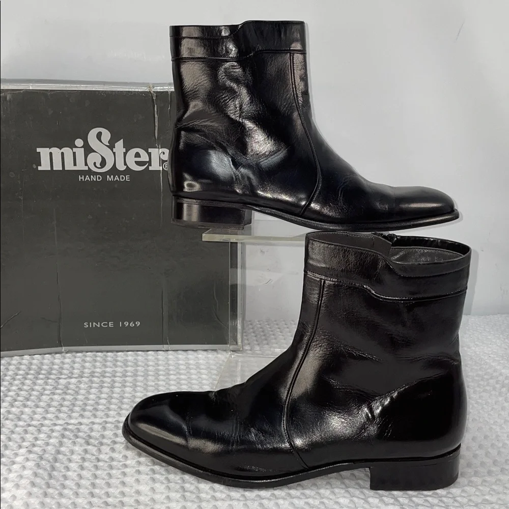MISTER HAND MADE CLUB CUBANO LEATHER SIDE ZIP BOOTS FTL-02-159